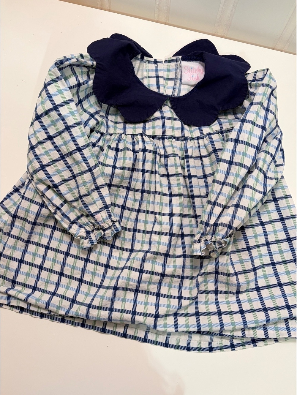 Stitchy Fish Plaid Dress - Picture 2 of 5
